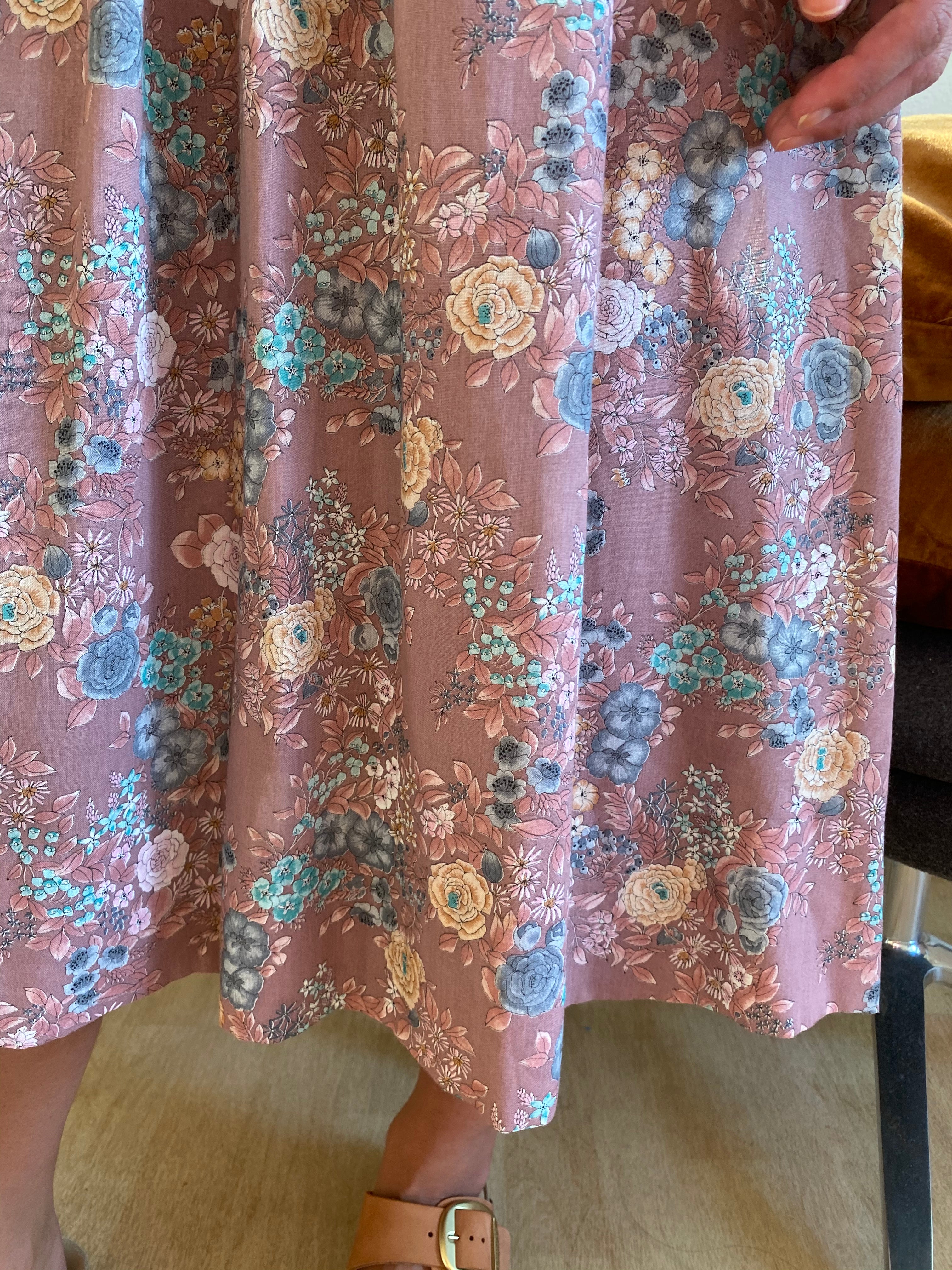 70s lightweight prairie floral dress